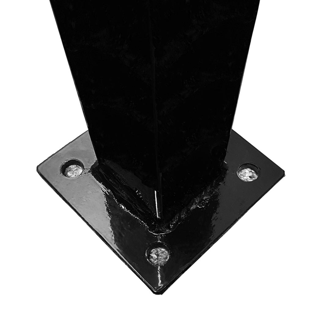2x2x8' 16 Ga Powder Coated Metal Post Black