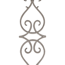 Cast Iron Railing Panel, Contemporary. 30-3/8"H