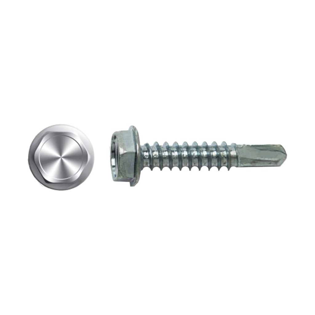 12 x 2-1/2" Indent Hex Washer Head Point  Self Drilling Screws  1,500 Pk