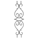 Cast Iron Railing Panel, Contemporary. 30-3/8"H